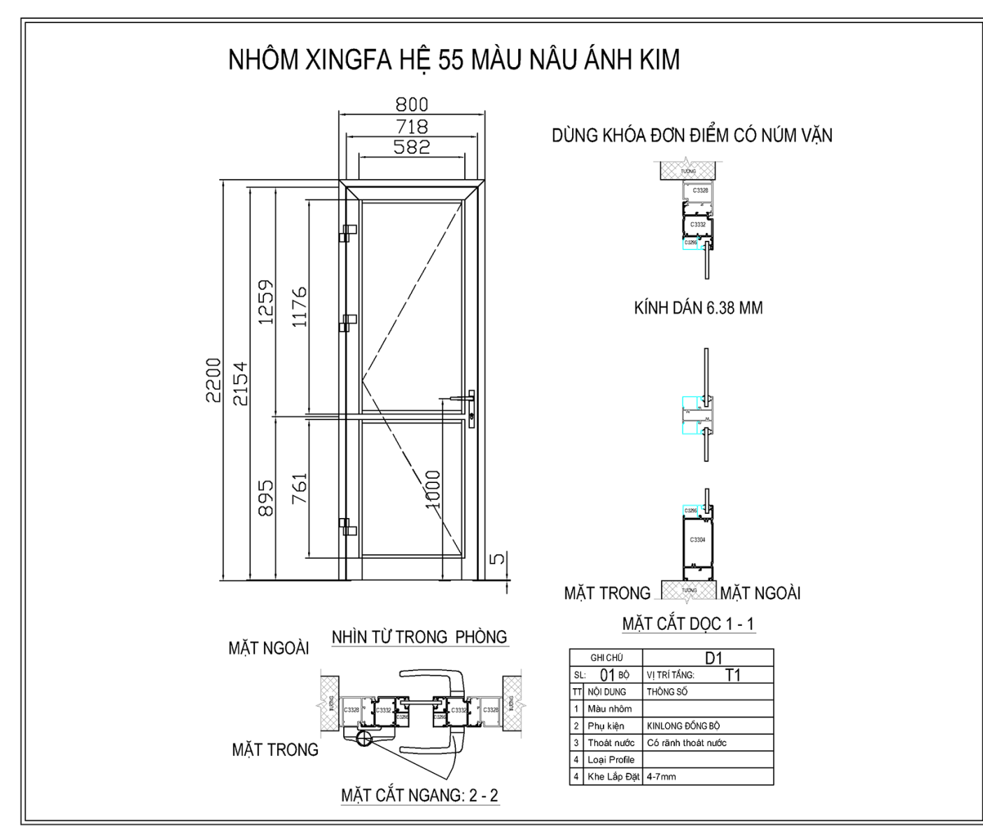 Thông số kỹ thuật của cửa nhôm Xingfa tại Hải Phòng