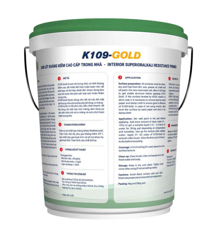 Sơn Kova lót kháng kiềm cao cấp trong nhà K109-Gold